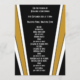 Programa Casamento Preto e Dourado de Design Art Deco