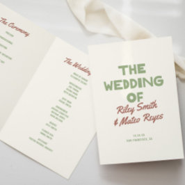 Programa Casamento Retro Moderno e Divertido em Tons Terros