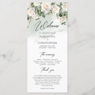 Programa Casamento romântico de rosas brancas de vassoura e