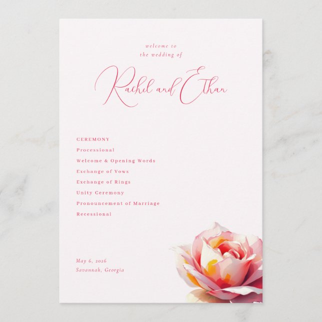 Programa Casamento Romântico Rosa (Frente)