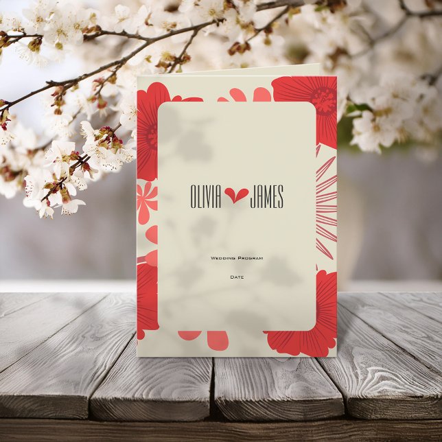 Programa Casamento Romântico Vermelho Floral (Criador carregado)