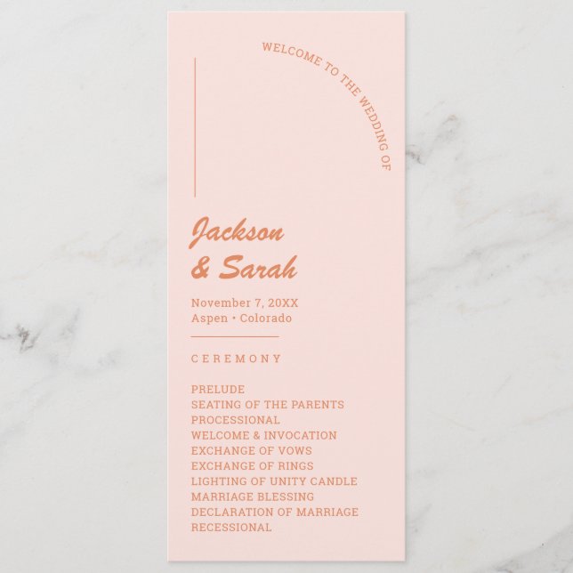 Programa Casamento Rosa e Laranja Retrô (Frente)
