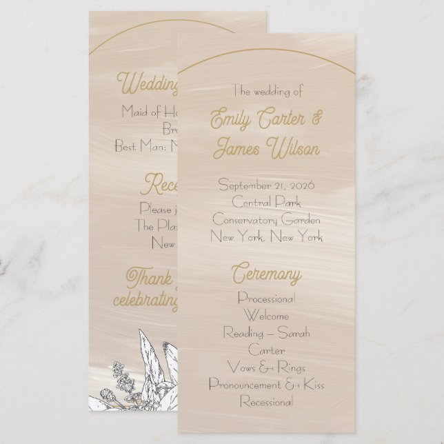 Programa Casamento Rosa Pastel (Frente/Verso)