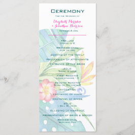 Programa Casamento Rosa-Rosa-Berry-Teal Tropical Elegante