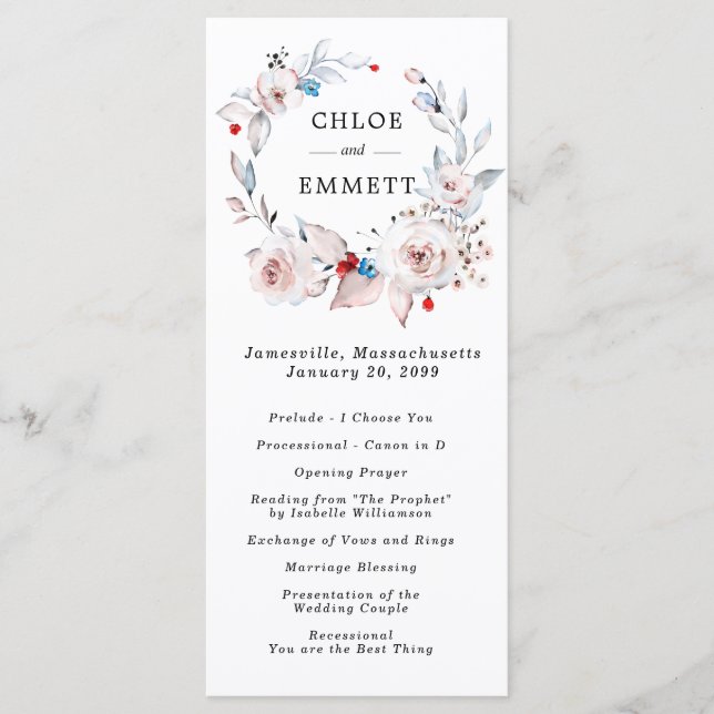 Programa Casamento Rosa Rosa Cor-de-Rosa Esbranquiçada (Frente)