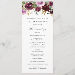 Programa Casamento Roxo Roxo Queda Floral Blooms Russo