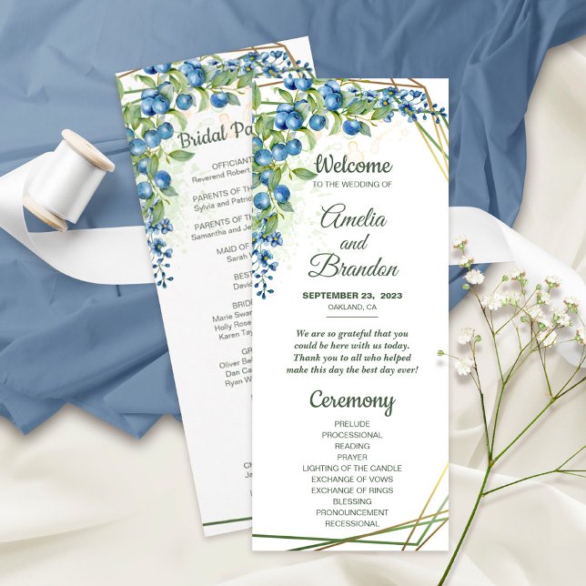 Programa Casamento Russo de Frame de Azul com Faux Gold Foi (Criador carregado)