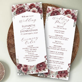 Programa Casamento Russo Floral Por Aquarela Da Burgundy Ma