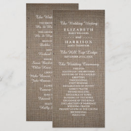 Programa Casamento Rustic Burlap