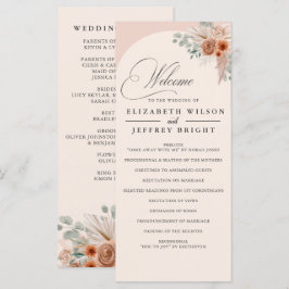 Programa Casamento Rustic Calliografia Boho Terracotta Pamp