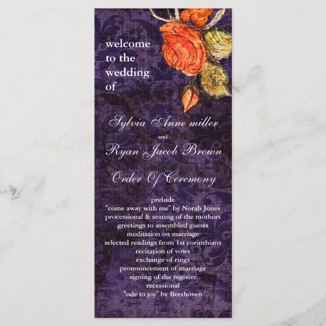 Programa Casamento Rustic Chic Purple Rosa (Frente)