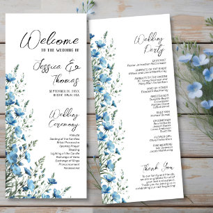 Programa Casamento Rustic Dusty Blue Boho Chic Wildflower