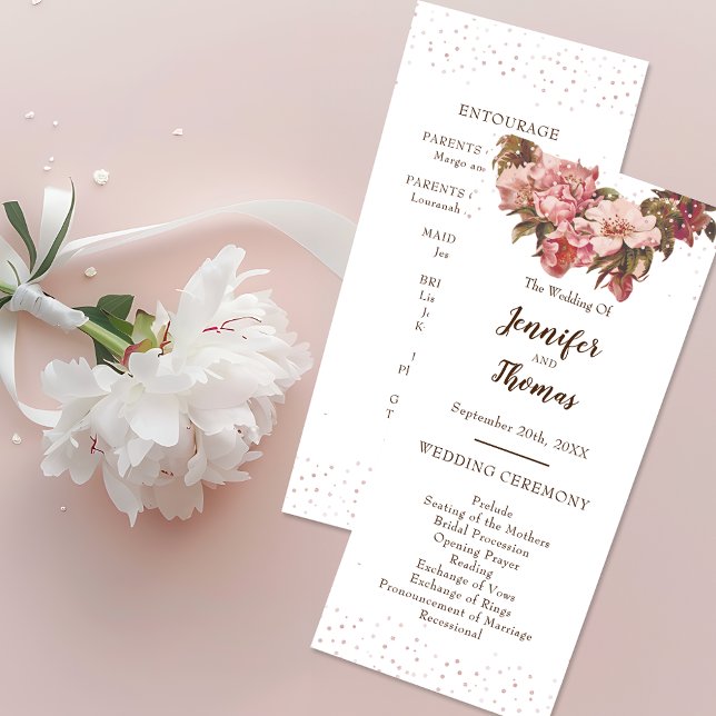 Programa Casamento Rustic Floral Pink (Criador carregado)