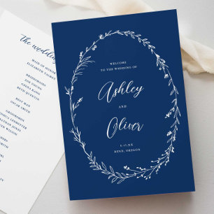 Programa Casamento Rustic Marinho Blue Boho Wildflower Wrea