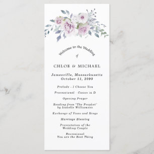 Programa Casamento Rustic Purple Floral DIY