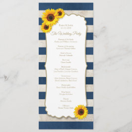 Programa Casamento Rustic Sunflower & Marinho Blue Stripes