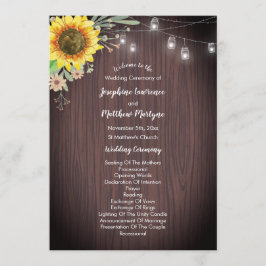 Programa Casamento Rustic Sunflower Wood Jar Lights