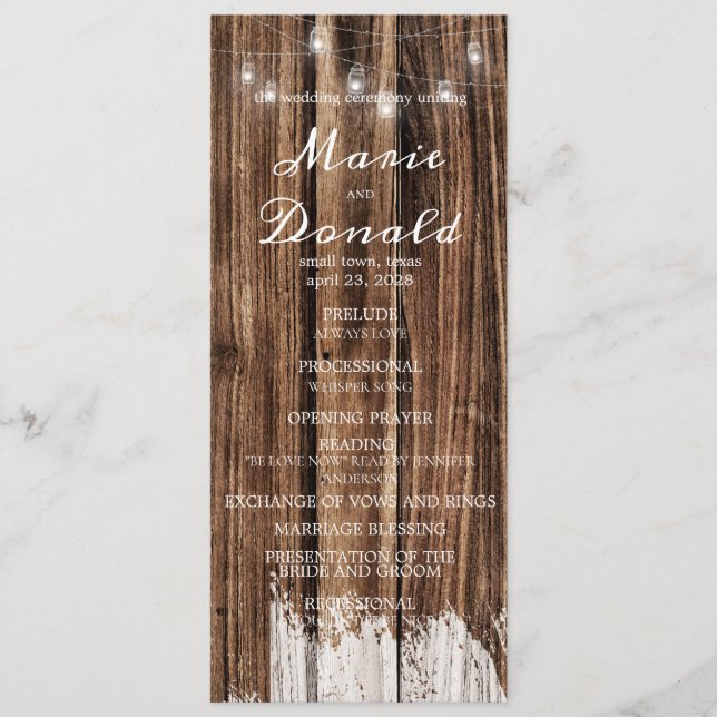 Programa Casamento Rustic Wood and Lanterns (Frente)