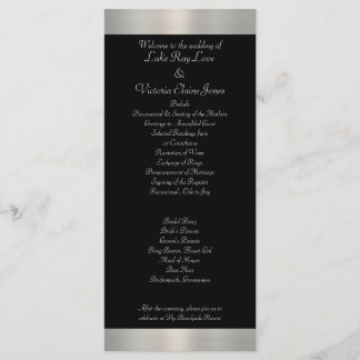 Programa Casamento Shimmery Silver & Black Striped Arco