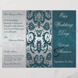 Programa Casamento Silver and Teal Damask II