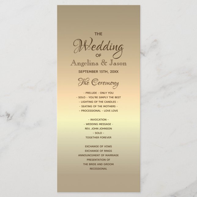 Programa Casamento Simples com Folha de Ouro (Frente)