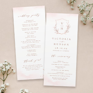 Programa casamento simples da crista botânica monograma de 