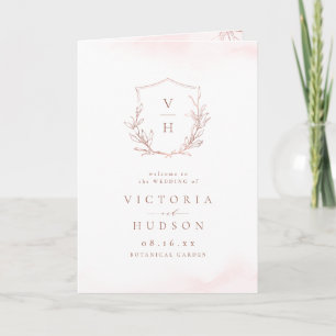 Programa casamento simples da crista botânica monograma de