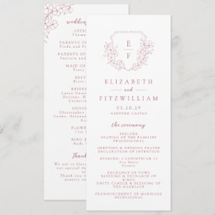 Programa Casamento Simples do Monograma do Blossom de Cerej