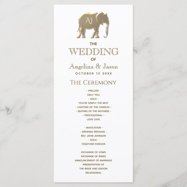Programa Casamento Simples e Elegante (Frente)