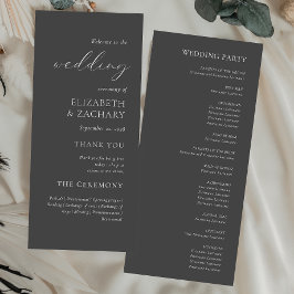 Programa Casamento Simples e Elegante em Cinza Carvão
