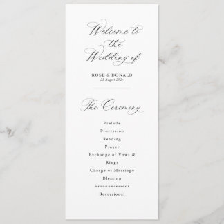 Programa Casamento simples e elegante preto e branco