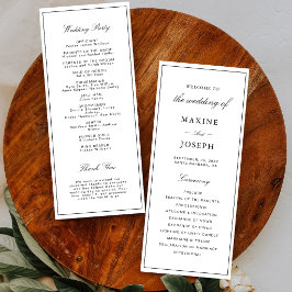 Programa Casamento Simples Elegante Formal Branco e Preto