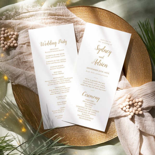 Programa Casamento Simples Minimalista|Dourado (Criador carregado)