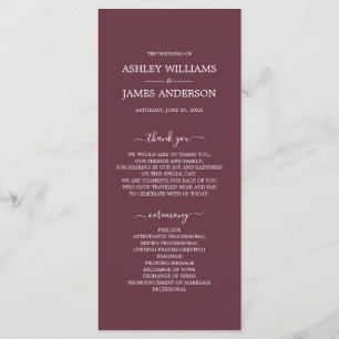 Programa Casamento Simples Mínimo do Script Chic Burgundy