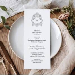 Programa Casamento Sofisticado em Preto e Branco com Letra 