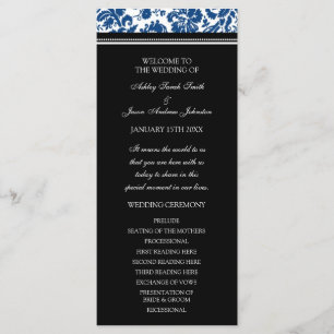 Programa Casamento tema damasco azul preto