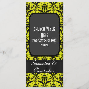 Programa casamento tema damasco preto e amarelo