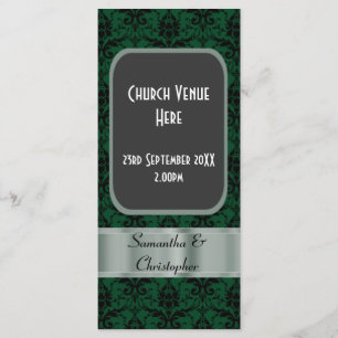 Programa casamento tema damasco preto e verde