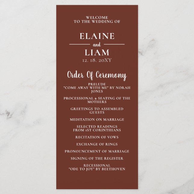 Programa Casamento Terreno Vermelho Terracotta Rustic Burnt (Frente)
