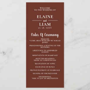 Programa Casamento Terreno Vermelho Terracotta Rustic Burnt