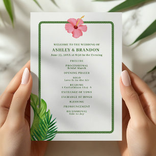 Programa Casamento Tropical de Flores Verdes e Rosas na Cos
