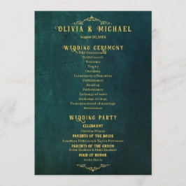 Programa Casamento Verde Escuro Vintage