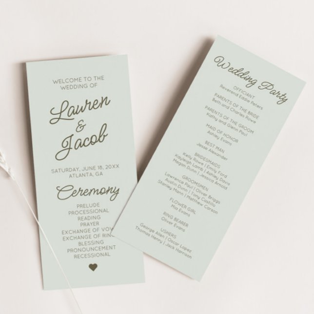 Programa Casamento Verde Minimalista Moderno (Criador carregado)