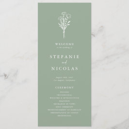 Programa Casamento Verde Oliva Botânicos Minimalistas Boho