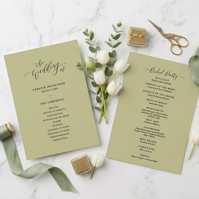Programa Casamento Verde Sage Minimalista e Chic (Criador carregado)