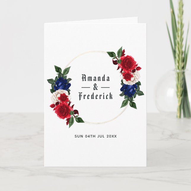 Programa Casamento Vermelho Branco e Azul 4 de julho (Frente)