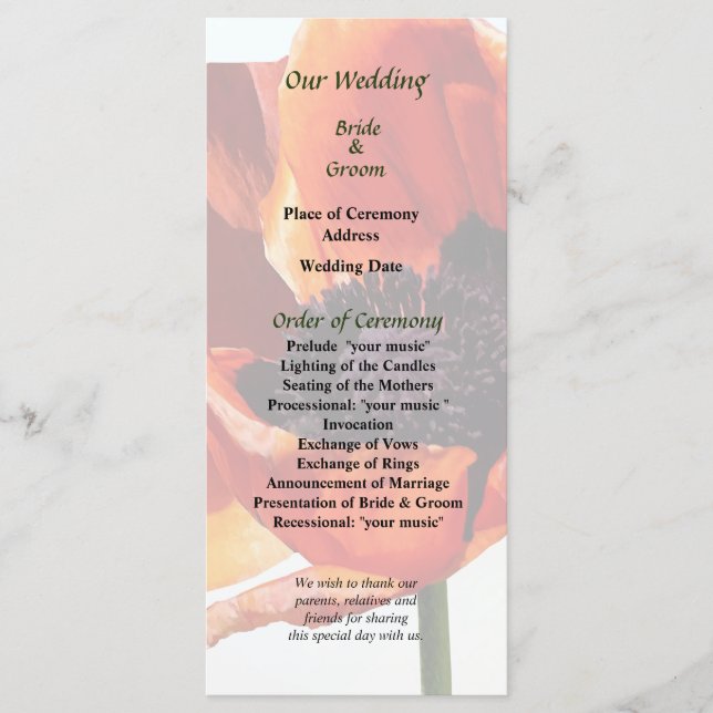 Programa Casamento Vermelho em Sol (Frente)