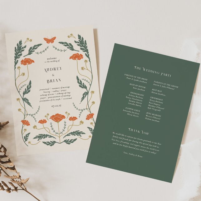 Programa Casamento Vintage Art Nouveau (Criador carregado)