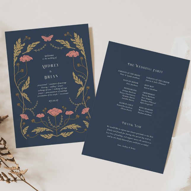 Programa Casamento Vintage Art Nouveau (Criador carregado)