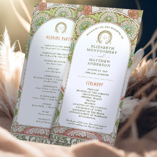 Programa casamento vintage Art Nouveau de Mucha